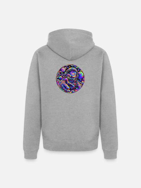 Astronaut - Unisex Premium Bio Zip Hoodie - Grau meliert