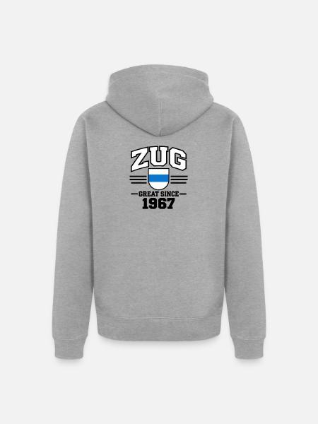 ZUG GREAT SINCE 1967 - Unisex Premium Bio Zip Hoodie - Grau meliert
