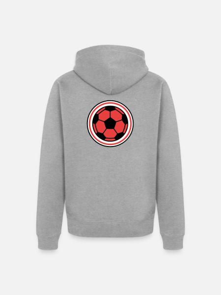 Fussball Ball Kreis Logo - Unisex Premium Bio Zip Hoodie - Grau meliert