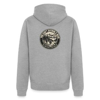 Bärenstarke Begleitung - Unisex Premium Bio Zip Hoodie - Grau meliert - Hinten - Nico (187cm)