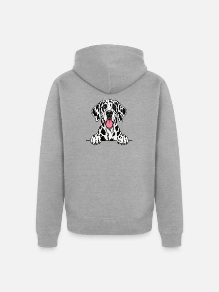 Dalmatiner - Unisex Premium Bio Zip Hoodie - Grau meliert