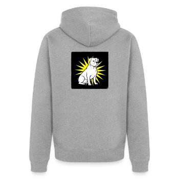Cool Dog in Punk Rock & Pop Art Style - Unisex Premium Organic Zip Hoodie - heather grey - Back - Nico (187cm)