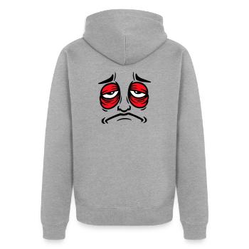 Mürrisches Trauriges Enttäuschtes Gesicht Lustig - Veste à capuche bio Premium Unisexe - gris chiné - Dos - Nico (187cm)