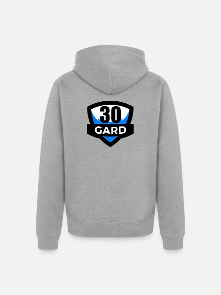 30 Gard - Unisex Premium Bio Zip Hoodie - Grau meliert