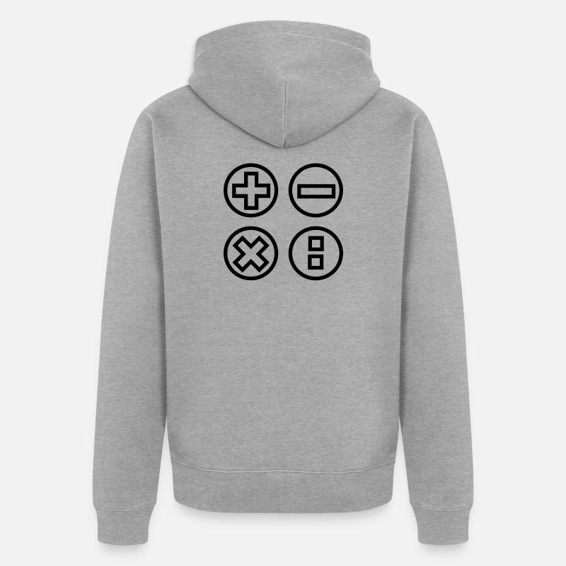 Logo mit vier Emblemen berechnen Schattenbild - Unisex Premium Bio Zip Hoodie - Grau meliert