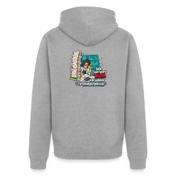 MINT Lehrer Korrektur Humor Lehrerspruch - Unisex Premium Bio Zip Hoodie - Grau meliert - Hinten - Nico (187cm)
