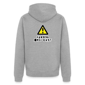 Warnung vor breiter Ladung - Unisex Premium Bio Zip Hoodie - Grau meliert - Hinten - Nico (187cm)