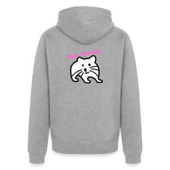 hiya hammy - Unisex Premium Organic Zip Hoodie - heather grey - Back - Nico (187cm)