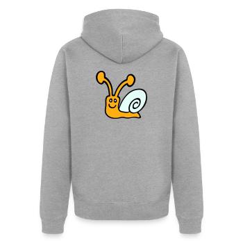 Snail Shell Cute Cute Happy Cool - Unisex Premium Organic Zip Hoodie - heather grey - Back - Nico (187cm)