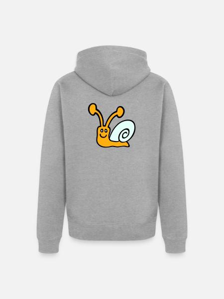 Snail Shell Cute Cute Happy Cool - Unisex Premium Organic Zip Hoodie - heather grey