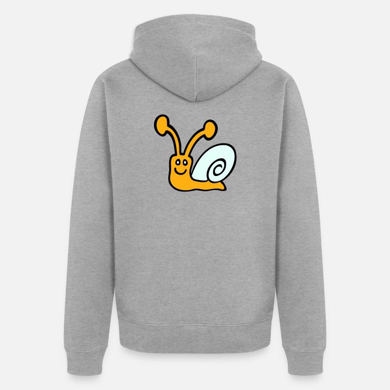 coquille d’escargot mignon mignon heureux cool - Veste à capuche bio Premium Unisexe - gris chiné