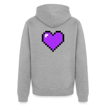 Santé 8-bit du cœur du Pixel - Veste à capuche bio Premium Unisexe - gris chiné - Dos - Nico (187cm)
