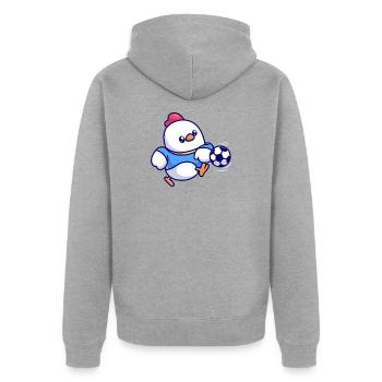 Chick Soccer Kick - Unisex Premium Organic Zip Hoodie - heather grey - Back - Nico (187cm)