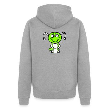Caterpillar Friendly sweet lovely smiles happy Comic - Unisex Premium Organic Zip Hoodie - heather grey - Back - Nico (187cm)