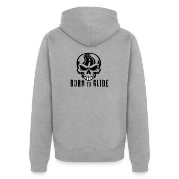 Né pour planer - Veste à capuche bio Premium Unisexe - gris chiné - Dos - Nico (187cm)