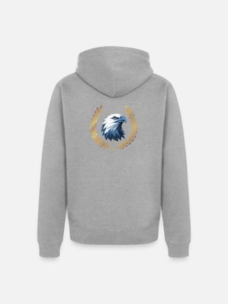 Eagle - Unisex Premium Bio Zip Hoodie - Grau meliert
