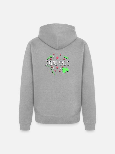 Chaos King - Unisex Premium Organic Zip Hoodie - heather grey
