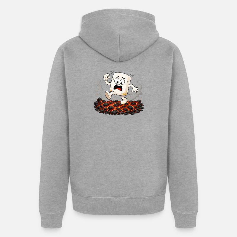 Marshmallow marche sur des braises incandescentes - Veste à capuche bio Premium Unisexe - gris chiné