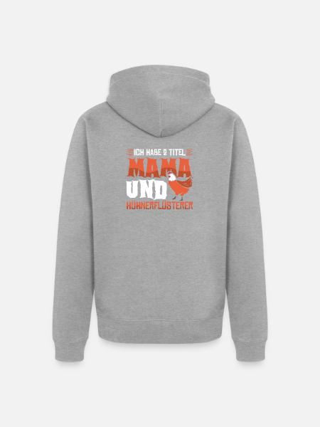 Hühnerflüsterer Huhn Hühnerhalter Hühner - Unisex Premium Bio Zip Hoodie - Grau meliert