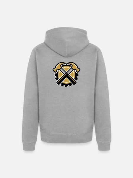 Zimmermann Hammer Logo - Unisex Premium Organic Zip Hoodie - heather grey