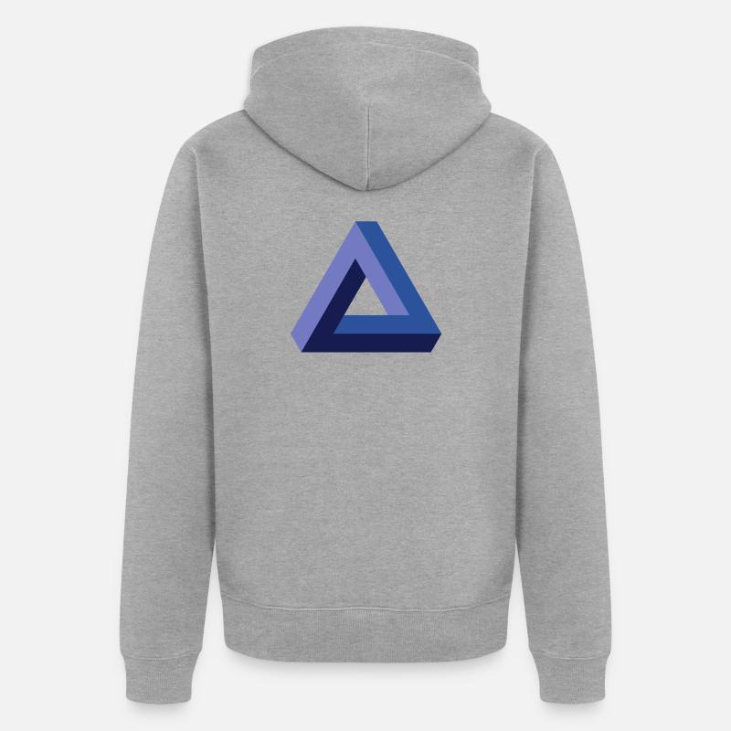 Triangle illusion d'optique - Veste à capuche bio Premium Unisexe - gris chiné