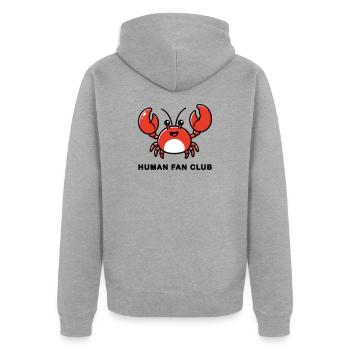 AI Human Fan Club - Unisex Premium Bio Zip Hoodie - Grau meliert - Hinten - Nico (187cm)