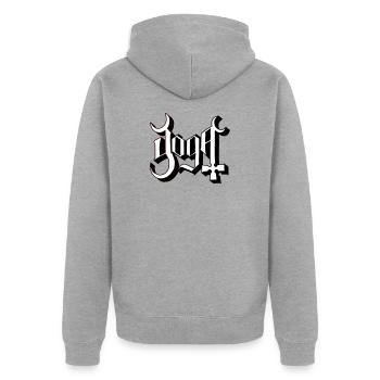 Phantom-Yoga - Unisex Premium Bio Zip Hoodie - Grau meliert - Hinten - Nico (187cm)