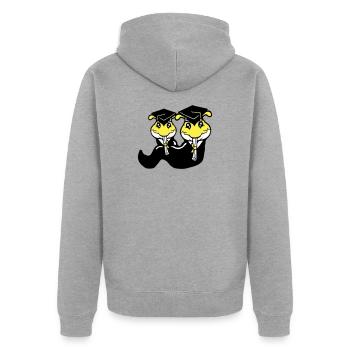2 chenilles certificat de fin d'études secondaires diplôme d'études secondaires obtenu - Veste à capuche bio Premium Unisexe - gris chiné - Dos - Nico (187cm)