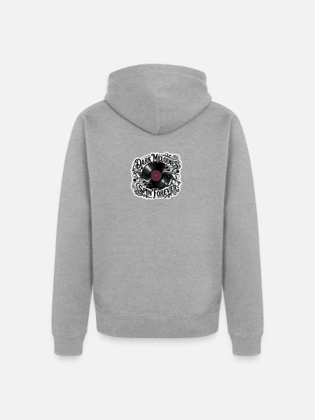 Dark Melodies Spin Forever - Unisex Premium Organic Zip Hoodie - heather grey