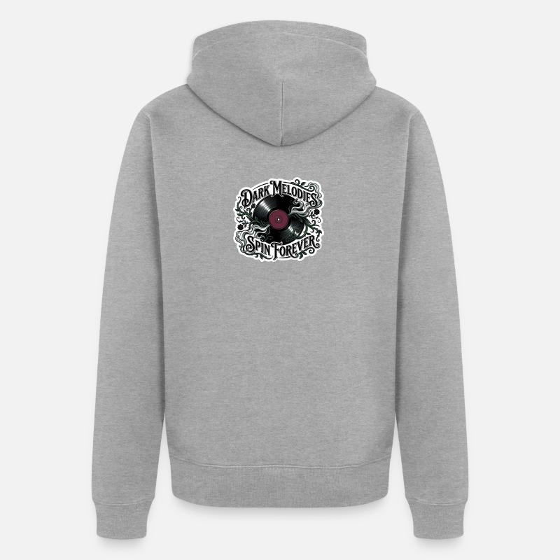 Dark Melodies Spin Forever - Unisex Premium Organic Zip Hoodie - heather grey