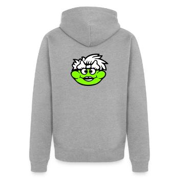 Frosch Frau Hübsch Kröte Lustig Weiblich Mädchen - Unisex Premium Bio Zip Hoodie - Grau meliert - Hinten - Nico (187cm)