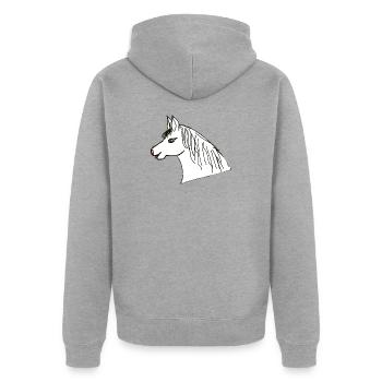 Cheval Tête de Poney Cheval Enfants Chevaux - Veste à capuche bio Premium Unisexe - gris chiné - Dos - Nico (187cm)