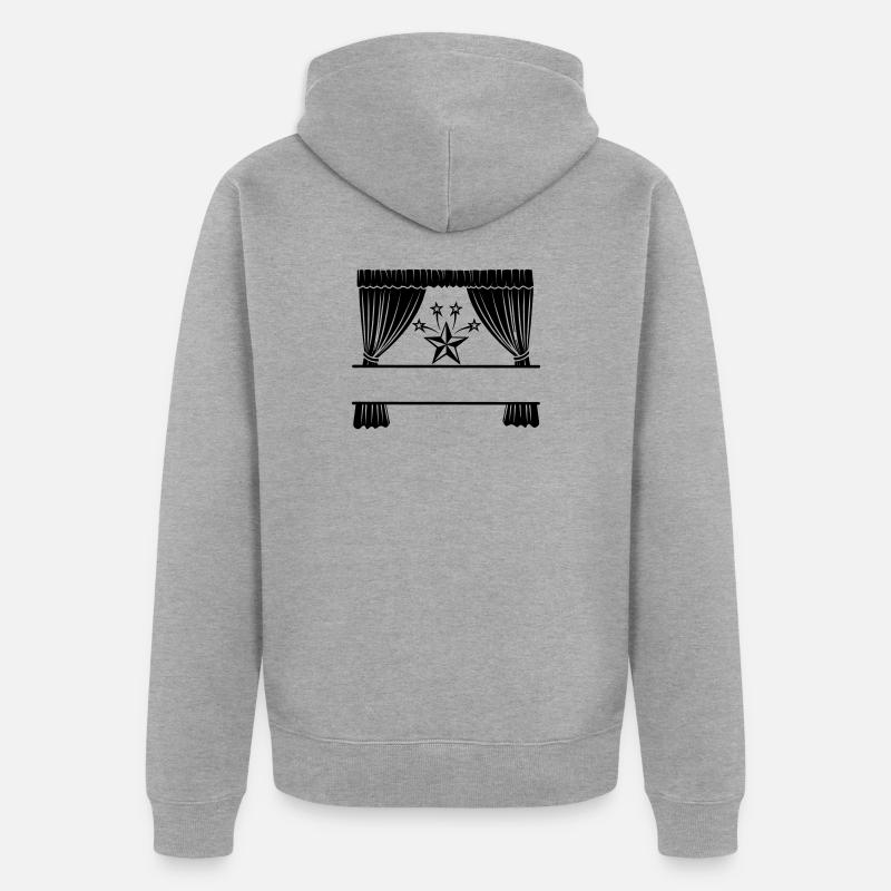 Vorhänge Ich bin ein Star - Unisex Premium Bio Zip Hoodie - Grau meliert