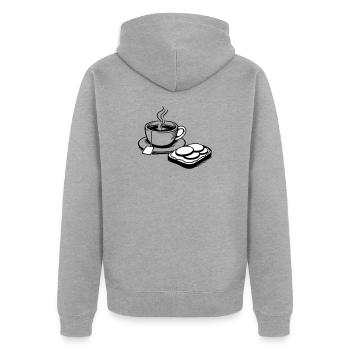 Coupe - Veste à capuche bio Premium Unisexe - gris chiné - Dos - Nico (187cm)