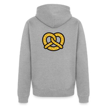 Pretzel Bavaria Pretzel Baker Beer Garden Folk Festival - Unisex Premium Organic Zip Hoodie - heather grey - Back - Nico (187cm)