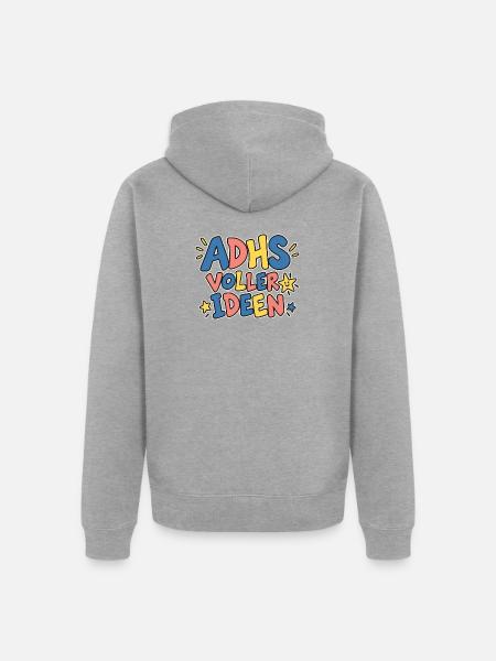 Voller Ideen - Unisex Premium Bio Zip Hoodie - Grau meliert