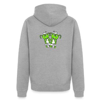 2 chenilles bébé hochet couche tétine enfant né - Veste à capuche bio Premium Unisexe - gris chiné - Dos - Nico (187cm)