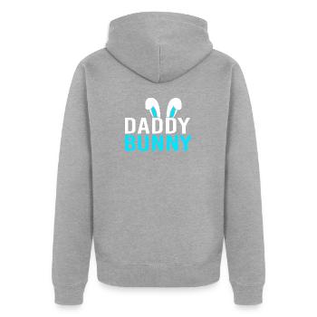 Werdende Mutter Ostern Gender Reveal - Unisex Premium Bio Zip Hoodie - Grau meliert - Hinten - Nico (187cm)