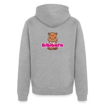 Capybara Baby Mädchen Bibibara - Unisex Premium Bio Zip Hoodie - Grau meliert - Hinten - Nico (187cm)