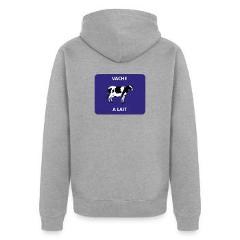 Goldene Gans - Unisex Premium Bio Zip Hoodie - Grau meliert - Hinten - Nico (187cm)