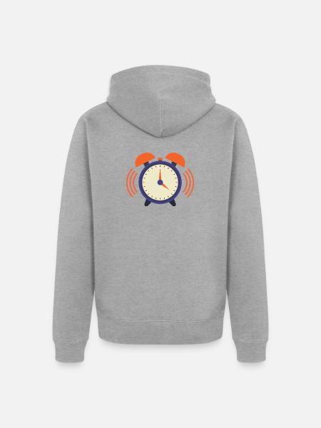 Wecker - Unisex Premium Bio Zip Hoodie - Grau meliert