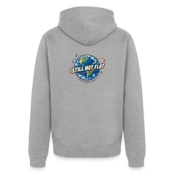 Immer noch rund - Unisex Premium Bio Zip Hoodie - Grau meliert - Hinten - Nico (187cm)