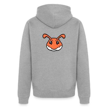 caterpillar smiles sweet cute worm friendly comic - Unisex Premium Organic Zip Hoodie - heather grey - Back - Nico (187cm)