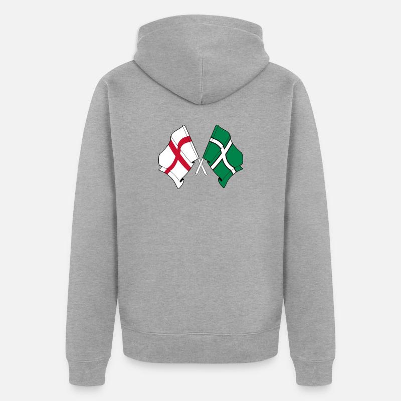 Devon et l’Angleterre croisés - Veste à capuche bio Premium Unisexe - gris chiné