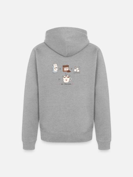 Heiße Schokolade - Unisex Premium Bio Zip Hoodie - Grau meliert