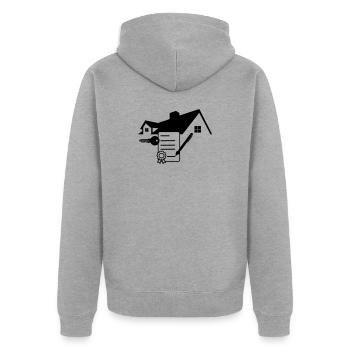 Sign house contract 1 - Unisex Premium Organic Zip Hoodie - heather grey - Back - Nico (187cm)