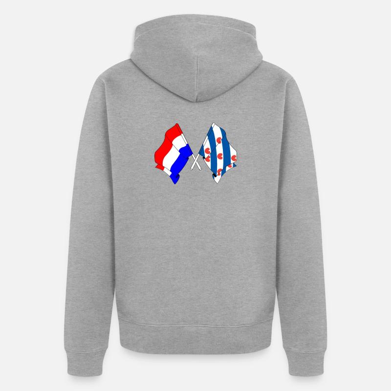 Drapeau des Pays-Bas, Frise croisé - Veste à capuche bio Premium Unisexe - gris chiné