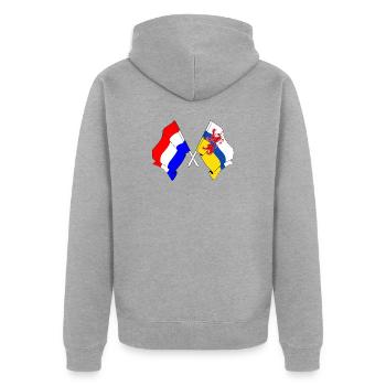 Flag of the Netherlands Limburg crossed - Unisex Premium Organic Zip Hoodie - heather grey - Back - Nico (187cm)