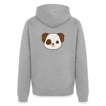 conception de dessin animé de chiot charmant - Veste à capuche bio Premium Unisexe - gris chiné - Dos - Nico (187cm)
