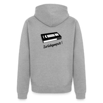 Rewound - Unisex Premium Organic Zip Hoodie - heather grey - Back - Nico (187cm)